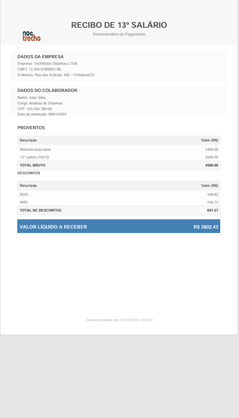 Relatório de 13º Salário